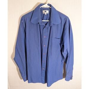 Italo Mondo 16 34/35 Shirt Men Blue Long Sleeve Button Vintage Korea 80s 90s